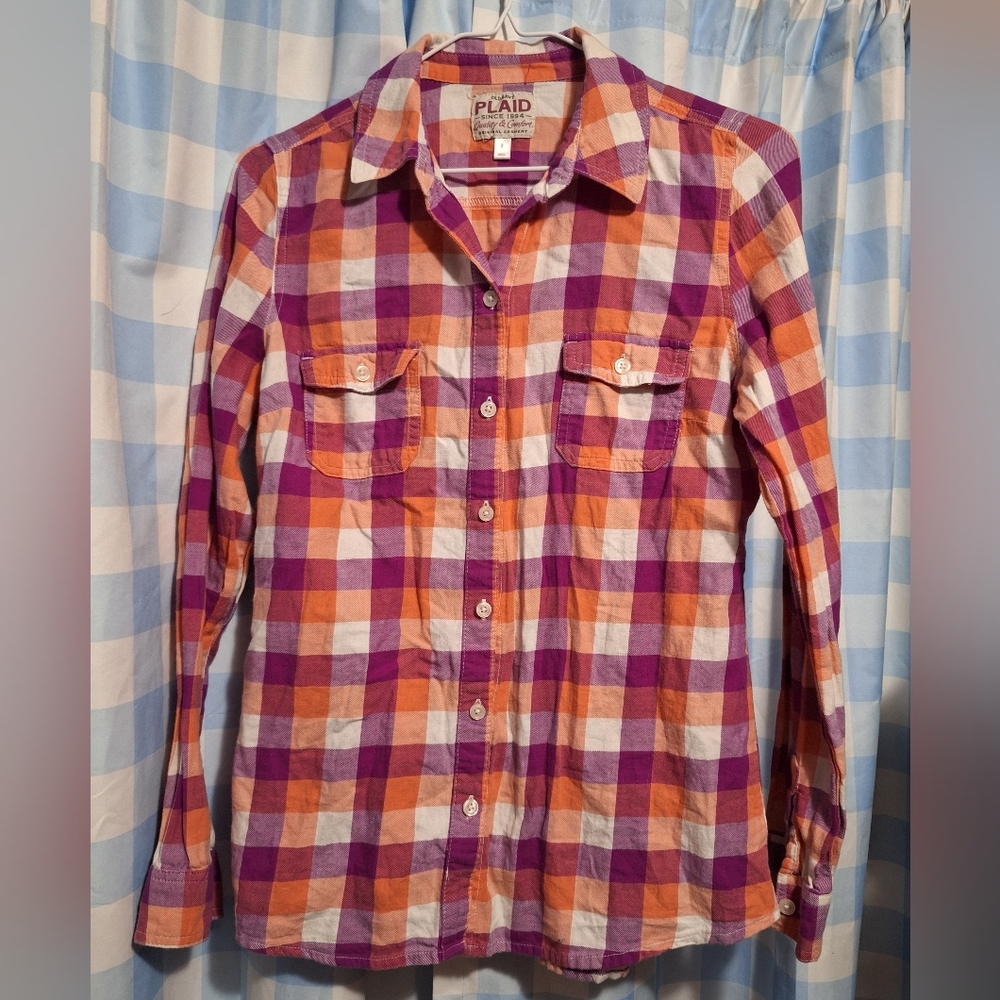 Old Navy Women's Plaid Button-down Top